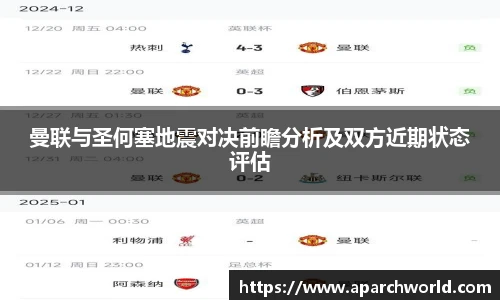 曼联与圣何塞地震对决前瞻分析及双方近期状态评估